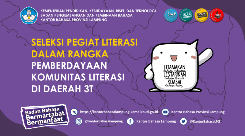 Seleksi Pengiriman Pegiat Literasi Dalam Rangka Peningkatan Mutu Komunitas Literasi di Daerah 3T